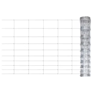 vidaxl Siatka ogrodzeniowa, galwanizowana stal, 50x1,5 m, srebrna! 149488 - Ogrodzenia - miniaturka - grafika 1