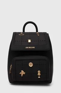 Love Moschino plecak damski kolor czarny mały z aplikacją JC4067PP1LLI0000 - Plecaki - miniaturka - grafika 1