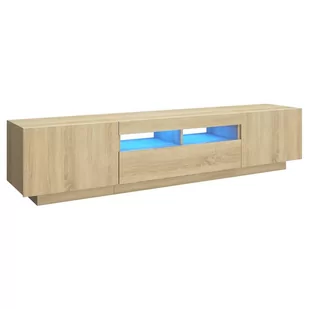 vidaXL Lumarko Szafka TV z oświetleniem LED, kolor dąb sonoma, 180x35x40 cm 3081900 - Szafki RTV - miniaturka - grafika 1