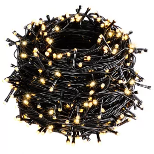 Łańcuch świetlny 600 LED IP44 60m Zimny Biały Czarny Kabel - Oświetlenie świąteczne - miniaturka - grafika 1