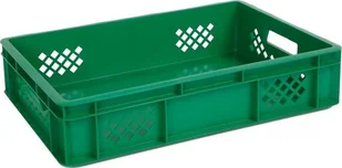 Artech Pojemnik transportowy EURO 130, ścianki ażurowe, wym. 600 x 400 x 130 mm zielony - Pojemniki przemysłowe - miniaturka - grafika 1