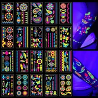 Zabawki kreatywne - Tatuaże Tymczasowe Zmywalne Wodoodporne Świecące Świetle UV Neonowe Dzieci - miniaturka - grafika 1