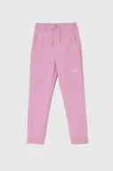 Spodnie i spodenki dla dziewczynek - Columbia spodnie dresowe dziecięce Columbia Trek II Jo kolor różowy z nadrukiem - miniaturka - grafika 1
