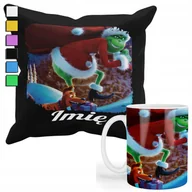 Gadżety dla niej i dla niego - ZESTAW KUBEK + POSZEWKA Z NADRUKIEM-DLA FANA PREZENT GRINCH ŚWIĘTA +IMIĘ - miniaturka - grafika 1