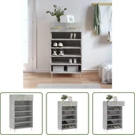 Szafki na buty - The Living Store Szafka na buty betonowa szara 60x35x105 cm materiał drewnopochodny - miniaturka - grafika 1
