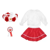 Dresy i komplety dla dziewczynek - ZESTAW NARODOWY BIAŁO-CZERWONY 116-128 4el - miniaturka - grafika 1
