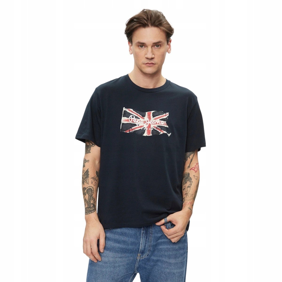 Pepe Jeans Koszulka Męska T-Shirt Clag Future Granatowa R. M