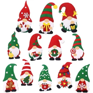 Świąteczne skrzaty - filcowy zestaw do szycia DIY - 12 elementów - Dekoratorstwo - miniaturka - grafika 1