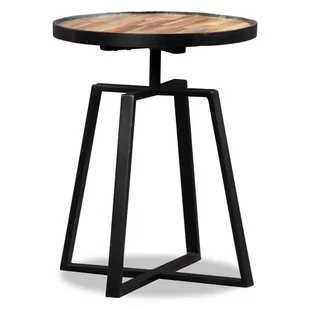 vidaXL Okrągły stolik z odzyskanego drewna tekowego - Ławy i stoliki kawowe - miniaturka - grafika 1