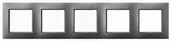 Klawisze i ramki - Ospel Ramka pięciokrotna Szary mat Aria - R-5U/70 - miniaturka - grafika 1