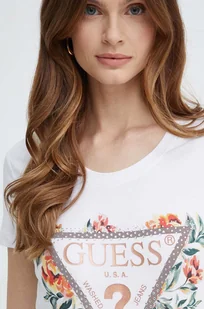 Guess t-shirt damski kolor biały W4GI49 K9SN1 - Koszulki sportowe damskie - miniaturka - grafika 1