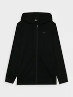 Bluzy sportowe męskie - Męska bluza dresowa rozpinana z kapturem 4F 4FWMM00TSWSM1768 - czarna - miniaturka - grafika 1