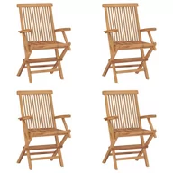 Fotele i krzesła ogrodowe - Lumarko Składane krzesła ogrodowe, 4 szt., lite drewno tekowe - miniaturka - grafika 1