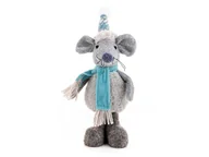 Ozdoby bożonarodzeniowe - Figurka świąteczna FLORINA, Winter Home, Mysz z niebieskim szalikiem, 22 cm - miniaturka - grafika 1