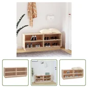 Szafki na buty - Stojak na buty The Living Store 110x34x45 cm lite drewno sosnowe - miniaturka - grafika 1