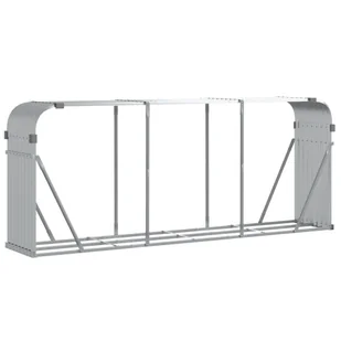 vidaXL Stojak na drewno, srebrny, 234x45x100 cm, stal galwanizowana - Wózki magazynowe vidaXL Stojak na drewno, srebrny, 234x45x100 cm, stal galwanizowana - Wózki magazynowe - miniaturka - grafika 1