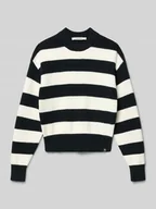 Swetry dla dziewczynek - Sweter z dzianiny z prążkowanymi wykończeniami - miniaturka - grafika 1