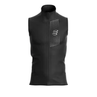 Bluzy sportowe męskie - COMPRESSPORT kamizelka biegowa męska HURRICANE WINDPROOF VEST czarna - miniaturka - grafika 1