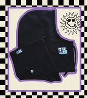 Apaszki i szaliki męskie - Czarny Polarowy Zestaw Docieplaczy - miniaturka - grafika 1