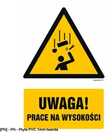 Tablice BHP - SIGNPROJECT GF079 - Uwaga! Prace na wysokości 500x750 - miniaturka - grafika 1