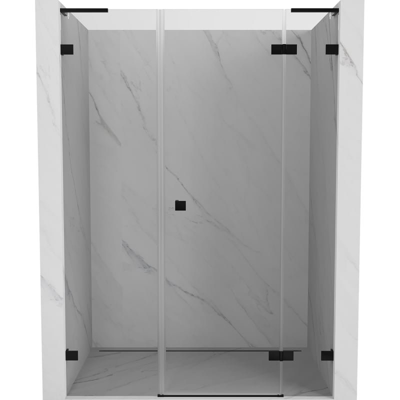 Mexen Lunar L drzwi prysznicowe uchylne prawe 150 cm, transparent, czarne - 834SL-150-050-70-00-P