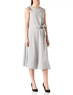 Sukienki - Armani Exchange Damska sukienka z żakardowym logo, z paskiem biodrowym, szary, XS - grafika 1