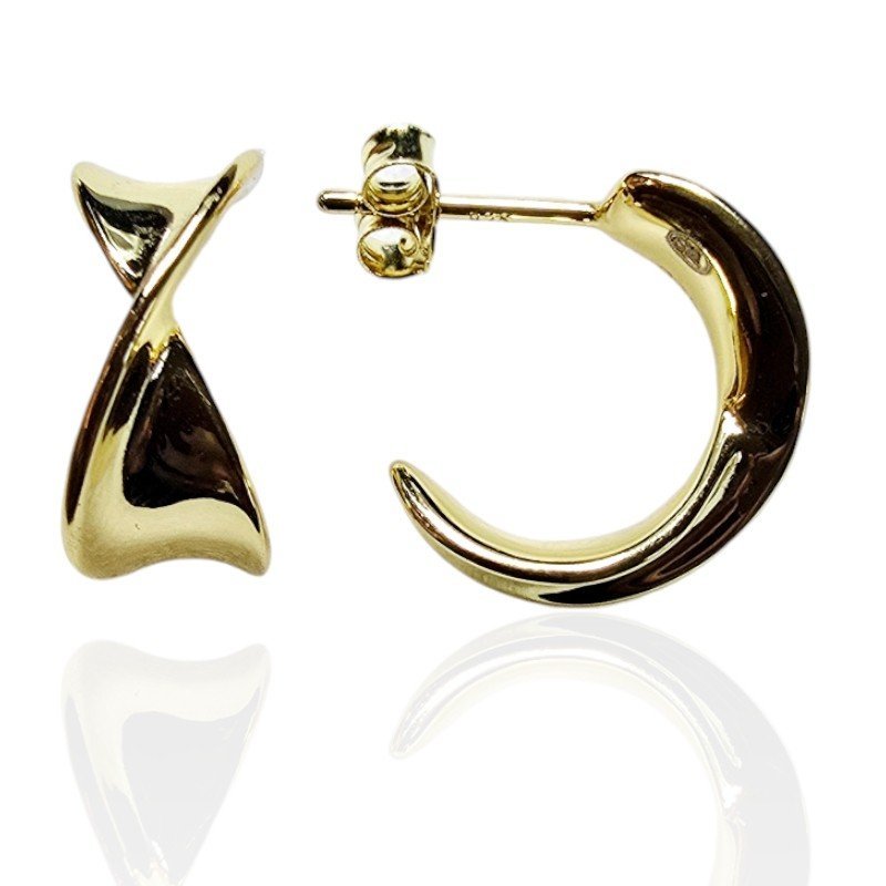 ankabizuteria.pl Kolczyki srebrne pozłacane kółka skrzyżowane