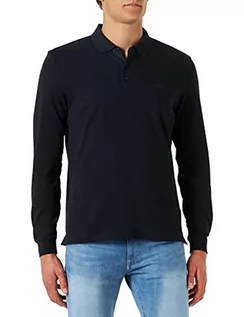 Bluzy męskie - Pierre Cardin Męska bluza polo z długim rękawem, granatowa, 6XL - grafika 1