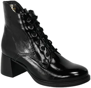 Botki Nessi 23547 Czarny 711 Skórzane - NESSI - Botki damskie - miniaturka - grafika 1