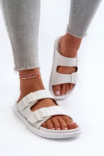 Lekkie Piankowe Klapki Damskie Z Klamrami Big Star NN274A751 Białe-40 - Klapki i japonki damskie - miniaturka - grafika 1