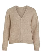 Swetry damskie - Vila Women's VIJAMINA Oversize L/S Knit kardigan-NOOS kurtka dzianinowa, naturalny melanż, XS, Naturalny melanż, XS - miniaturka - grafika 1
