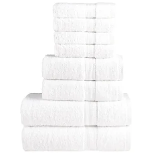 vidaXL 8-cz. zestaw ręczników premium, biały, 600 g/m2, bawełna 100% - Ręczniki - miniaturka - grafika 1