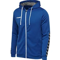 Bluzy dla chłopców - Hummel HmlAuthentic Kids Poly Zip Hoodie chłopięca bluza z kapturem niebieski niebieski (True Blue) 140 - miniaturka - grafika 1