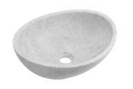 Umywalki - ALANAD AD KELUD 41x33 biała Umywalka Biała cienko rantowa wykonana została z naturalnego kamienia 41x33 - miniaturka - grafika 1