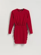 Sukienki - Reserved - Sukienka mini z drapowaniem - czerwony - miniaturka - grafika 1