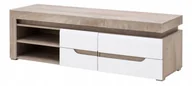 Szafki RTV - Szafka Rtv dąb biała Stolik pod telewizor Irma IM2 do salonu pokoju - miniaturka - grafika 1