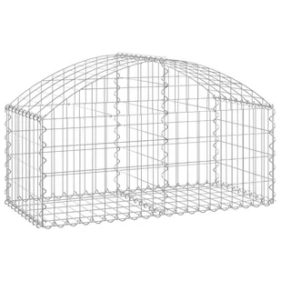 VIDAXL Łukowaty kosz gabionowy, 100x50x40/60 cm, galwanizowane żelazo - Ogrodzenia - miniaturka - grafika 3