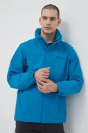 Kurtki i kamizelki sportowe męskie - Jack Wolfskin kurtka outdoorowa Stormy Point kolor zielony - miniaturka - grafika 1
