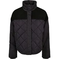 Kurtki damskie - Urban Classics Damska kurtka damska Oversized Diamond Quilt Puffer Jacket, czarny, XXL - miniaturka - grafika 1