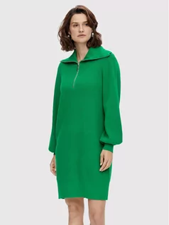 Sukienki - Yas Sukienka dzianinowa Dalma 26024412 Zielony Regular Fit - grafika 1