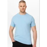 Koszulki sportowe męskie - Pit Bull T-shirt Koszulka Męska Slim Fit Minimal Light Blue - miniaturka - grafika 1