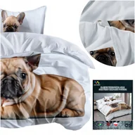 Pościel - Pościel 140x200 2 części komplet poszewka 70x80 mikrofibra 3D Andreas pies - miniaturka - grafika 1