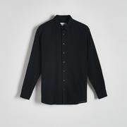 Koszule męskie - Reserved - Bawełniana koszula regular fit - Czarny - miniaturka - grafika 1