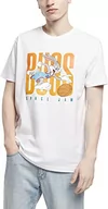 Koszulki męskie - Mister Tee Space Jam męski T-shirt Bugs Bunny Basketball Tee z nadrukiem z przodu, w kolorach czarnym, białym, beżowym, niebieskim, rozmiar od XS do XXL, biały, L - miniaturka - grafika 1