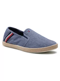 Espadryle damskie - Tommy Hilfiger Espadryle Spring Rwb Chambray Slip On FM0FM03483 Niebieski - grafika 1