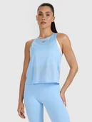 Koszulki sportowe damskie - 4F Top treningowy szybkoschnący damski - niebieski L - miniaturka - grafika 1