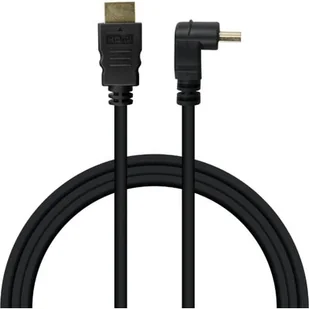 Kabel DPM HDMI to HDMI wtyk kątowy 1.5 m czarny (BMHDMI15A) (5900672655230) - Kable - miniaturka - grafika 1