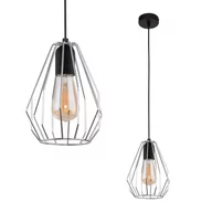 Lampy sufitowe - Druciana, srebrna lampa wisząca do jadalni TK 796 z serii BRYLANT - miniaturka - grafika 1