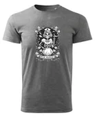 Koszulki i topy damskie - Koszulka dla Pielęgniarki The Nurse Szkielet Ciemnoszary melanż M - miniaturka - grafika 1