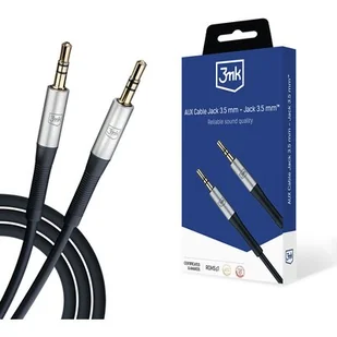 Kabel Jack 3.5mm 3MK AUX Cable 1 m Czarny - Kable - miniaturka - grafika 1